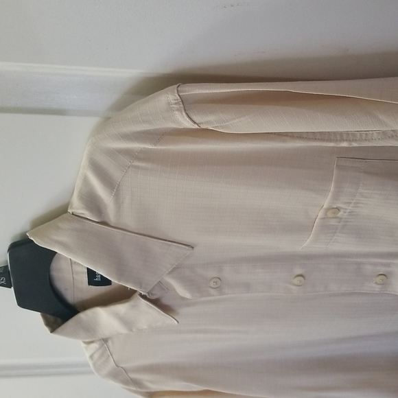 Haggar - Button down shirt, Size - M, Color - White/tan/cream - Picture 2 of 12